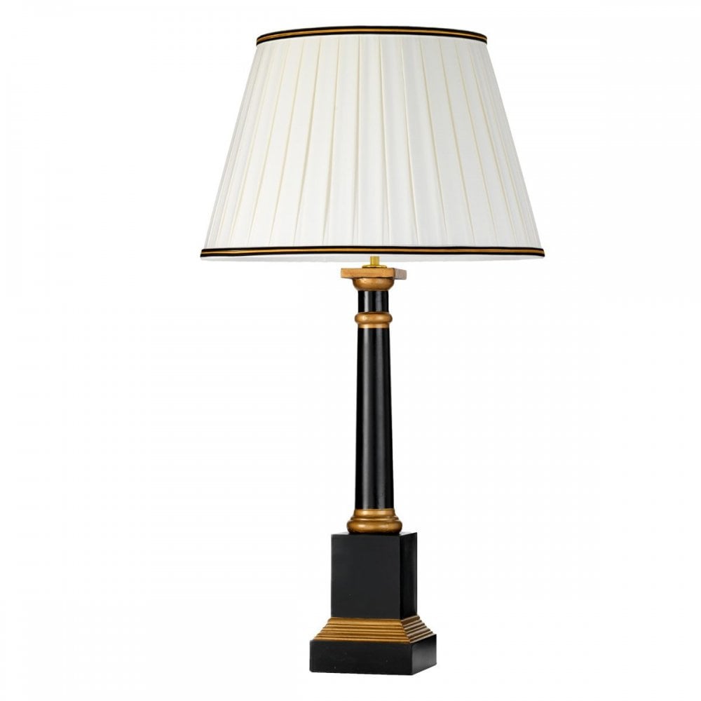 DL-PERONNE-TL Peronne 1 Light Table Lamp With Tall Empire Shade Black and Gold