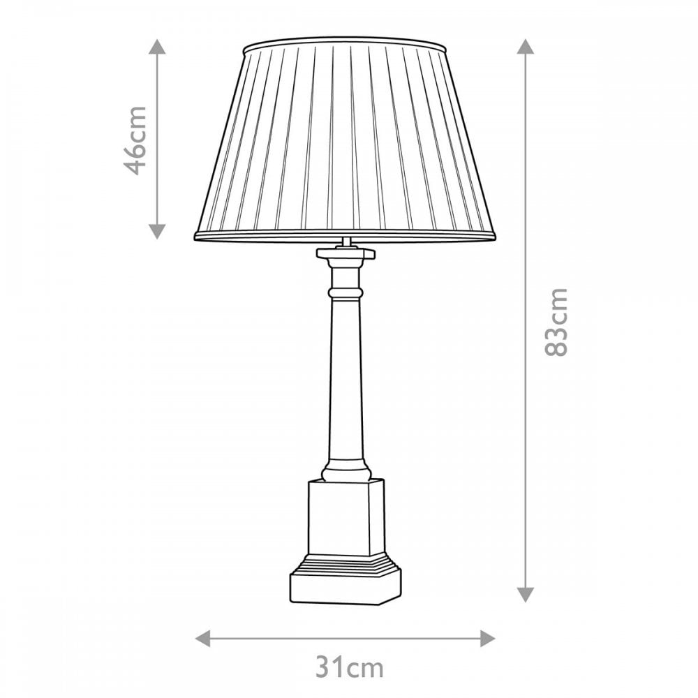 DL-PERONNE-TL Peronne 1 Light Table Lamp With Tall Empire Shade Black and Gold