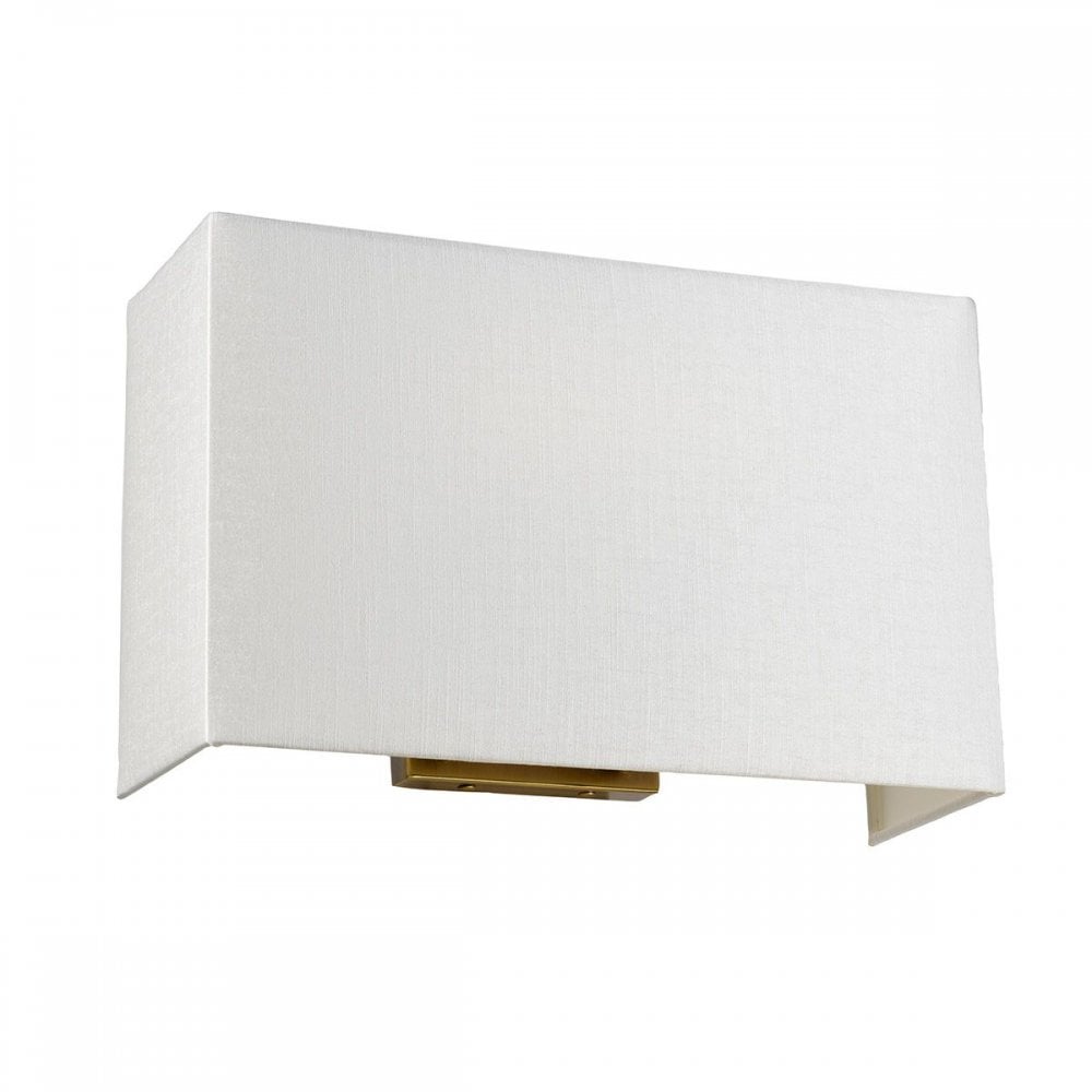DL-RILEY-L-IV-AB Riley Large Rectangular Wall Light with Aged Brass Back Plate