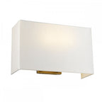 DL-RILEY-L-IV-AB Riley Large Rectangular Wall Light with Aged Brass Back Plate