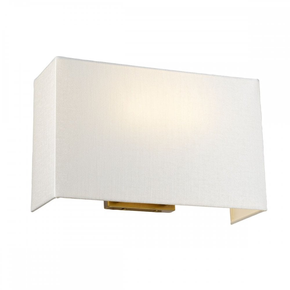 DL-RILEY-L-IV-AB Riley Large Rectangular Wall Light with Aged Brass Back Plate