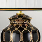 DL-TAIPEI-TL Taipei 1 Light Table Lamp with Tall Empire Shade Black and Gold