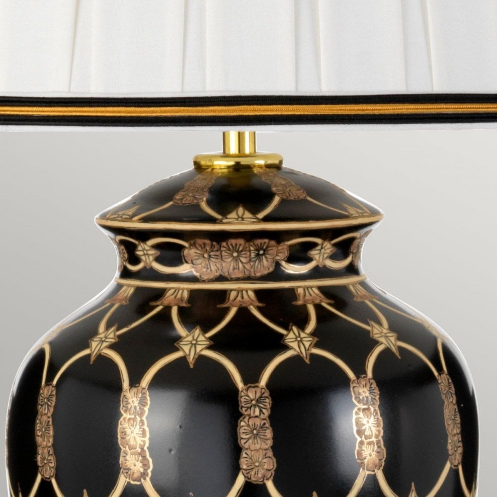 DL-TAIPEI-TL Taipei 1 Light Table Lamp with Tall Empire Shade Black and Gold