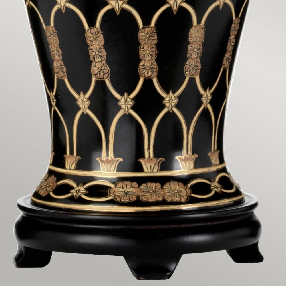DL-TAIPEI-TL Taipei 1 Light Table Lamp with Tall Empire Shade Black and Gold