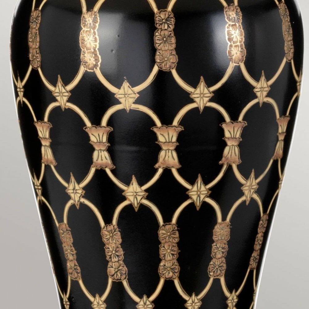 DL-TAIPEI-TL Taipei 1 Light Table Lamp with Tall Empire Shade Black and Gold
