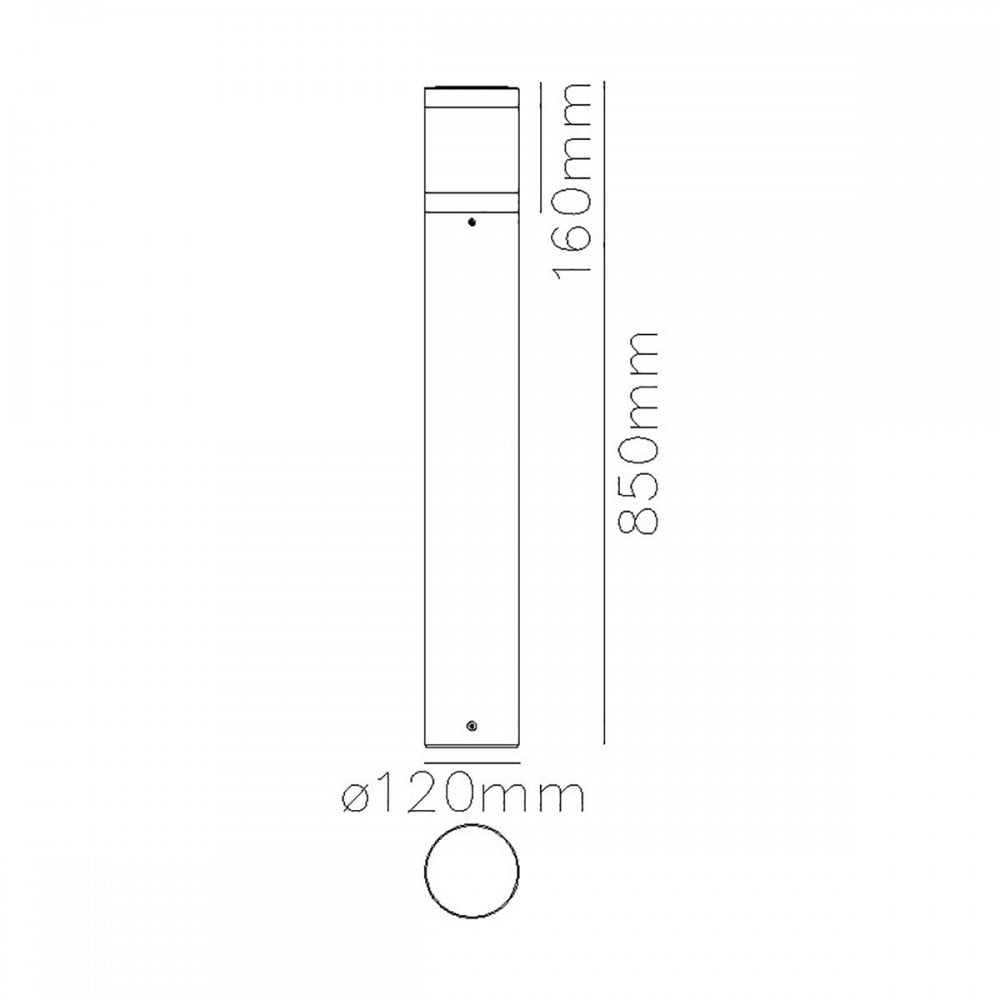 EGSUND-MINI-L-GR Egersund LED Tall Bollard Graphite