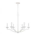 FE-ANNIE6-PSW Annie 6 Light Chandelier Textured Plaster White