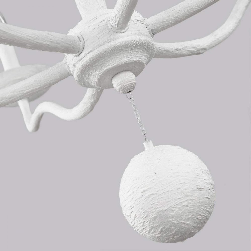 FE-ANNIE6-PSW Annie 6 Light Chandelier Textured Plaster White