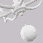 FE-ANNIE6-PSW Annie 6 Light Chandelier Textured Plaster White