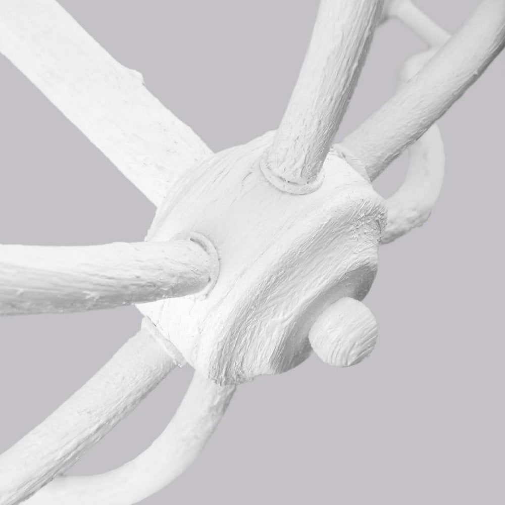 FE-ANNIE6-PSW Annie 6 Light Chandelier Textured Plaster White