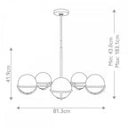 FE-APOLLO5-BB Apollo 5 Light Chandelier Burnished Brass