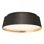 FE-ASHER-3F-MB Asher 3 Light Flush Light Midnight Black & Gold