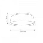 FE-ASHER-3F-MB Asher 3 Light Flush Light Midnight Black & Gold