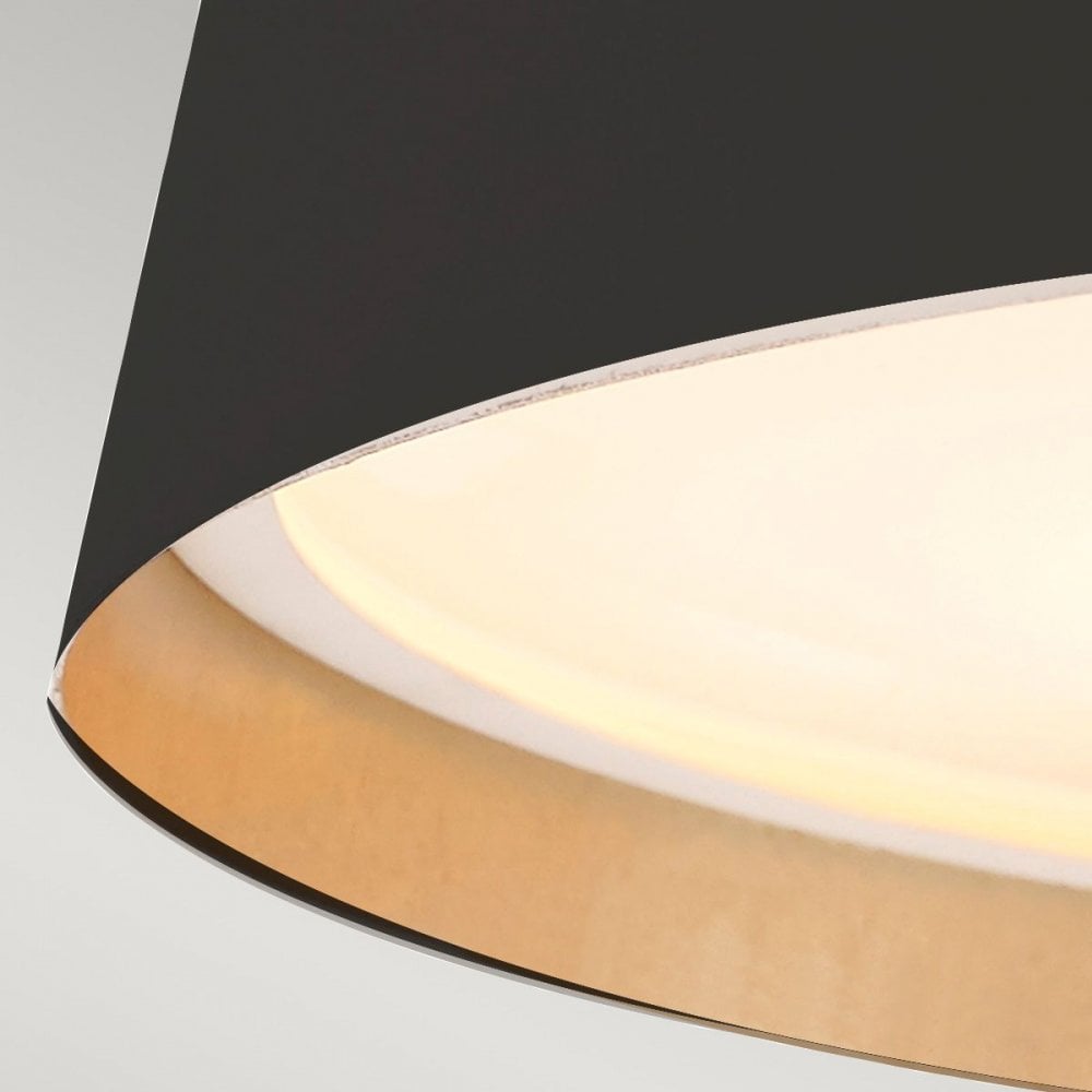 FE-ASHER-3F-MB Asher 3 Light Flush Light Midnight Black & Gold