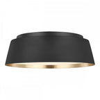 FE-ASHER-3F-MB Asher 3 Light Flush Light Midnight Black & Gold