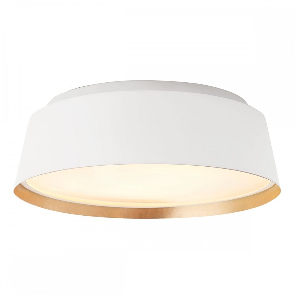 FE-ASHER-3F-WHT Asher 3 Light Flush Light Matte White & Gold