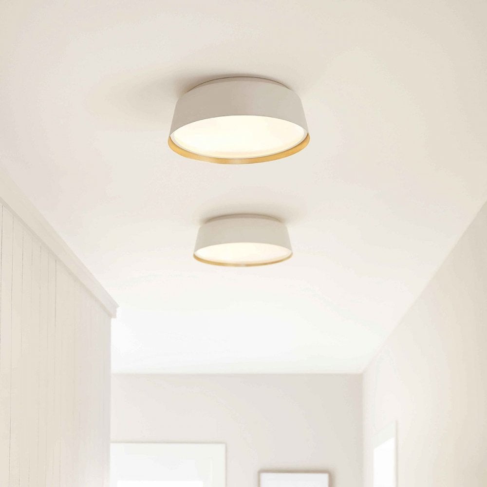 FE-ASHER-3F-WHT Asher 3 Light Flush Light Matte White & Gold