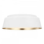 FE-ASHER-3F-WHT Asher 3 Light Flush Light Matte White & Gold