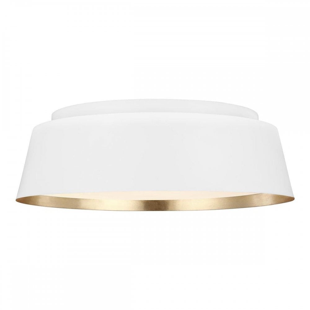 FE-ASHER-3F-WHT Asher 3 Light Flush Light Matte White & Gold