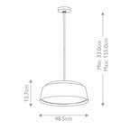 FE-ASHER-5P-MB Asher 5 Light Pendant Midnight Black & Gold