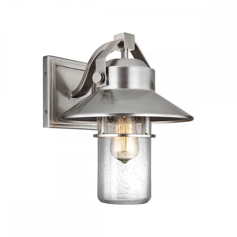FE-BOYNTON2-M Boynton 1 Light Medium Wall Lantern Painted Brushed Steel