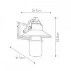 FE-BOYNTON2-M Boynton 1 Light Medium Wall Lantern Painted Brushed Steel