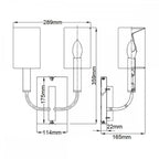 FE-BRIANNA2-PN Brianna 2 Light Wall Light Polished Nickel
