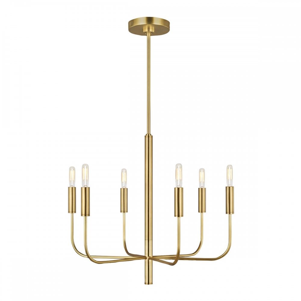 FE-BRIANNA6-BB Brianna 6 lt Chandelier Burnished Brass