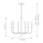 FE-BRIANNA6-BB Brianna 6 lt Chandelier Burnished Brass