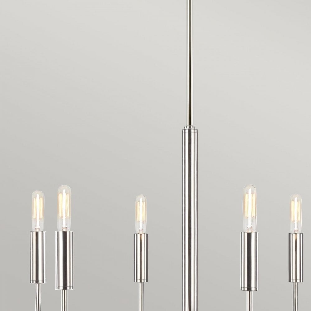 FE-BRIANNA6-PN Brianna 6 lt Chandelier Polished Nickel