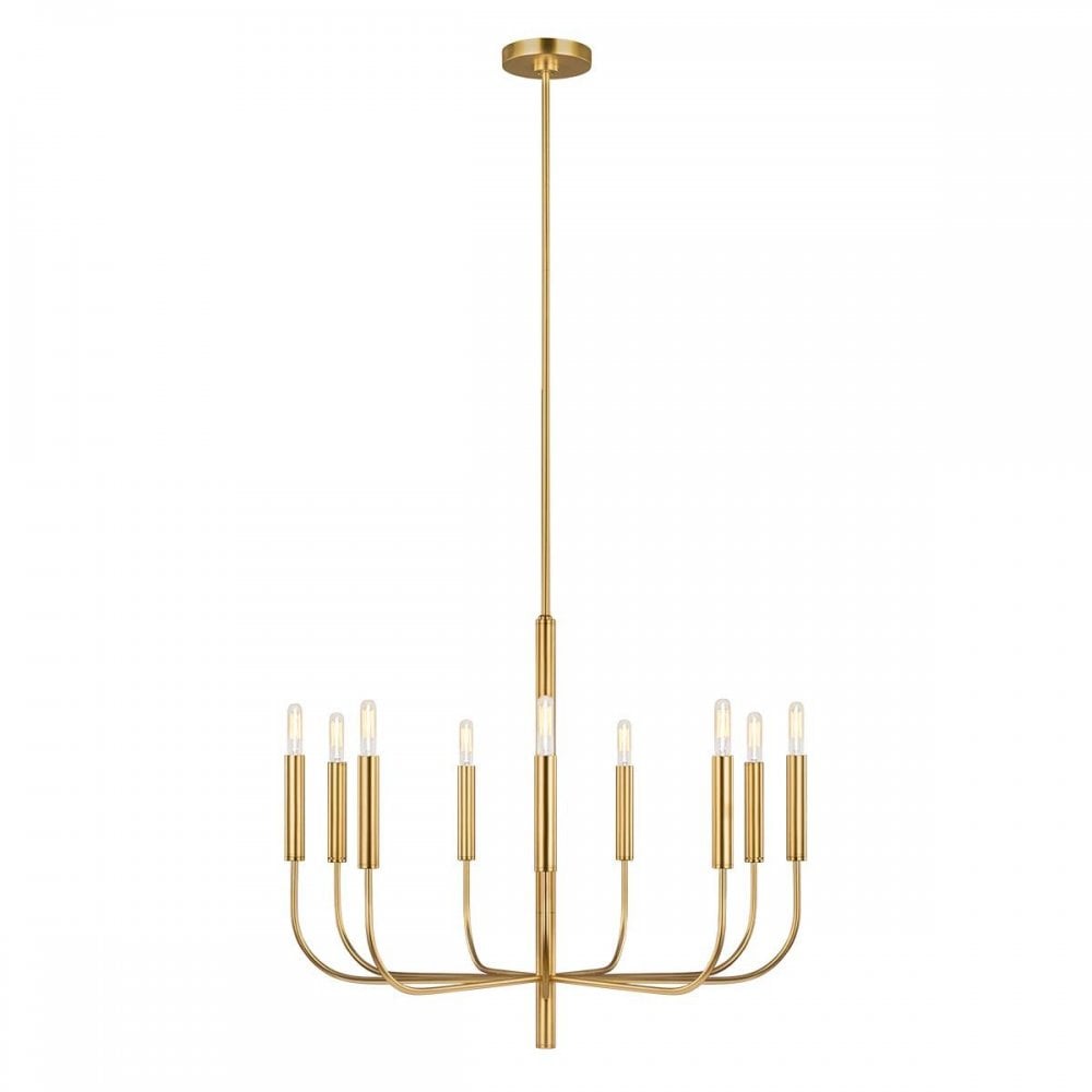 FE-BRIANNA9-BB Brianna 9 Light Chandelier Burnished Brass