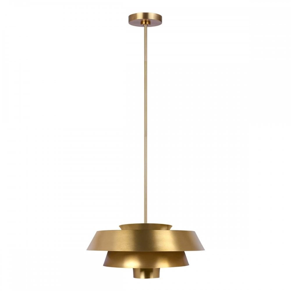 FE-BRISBIN-BB Brisbin 1 Light Pendant Burnished Brass