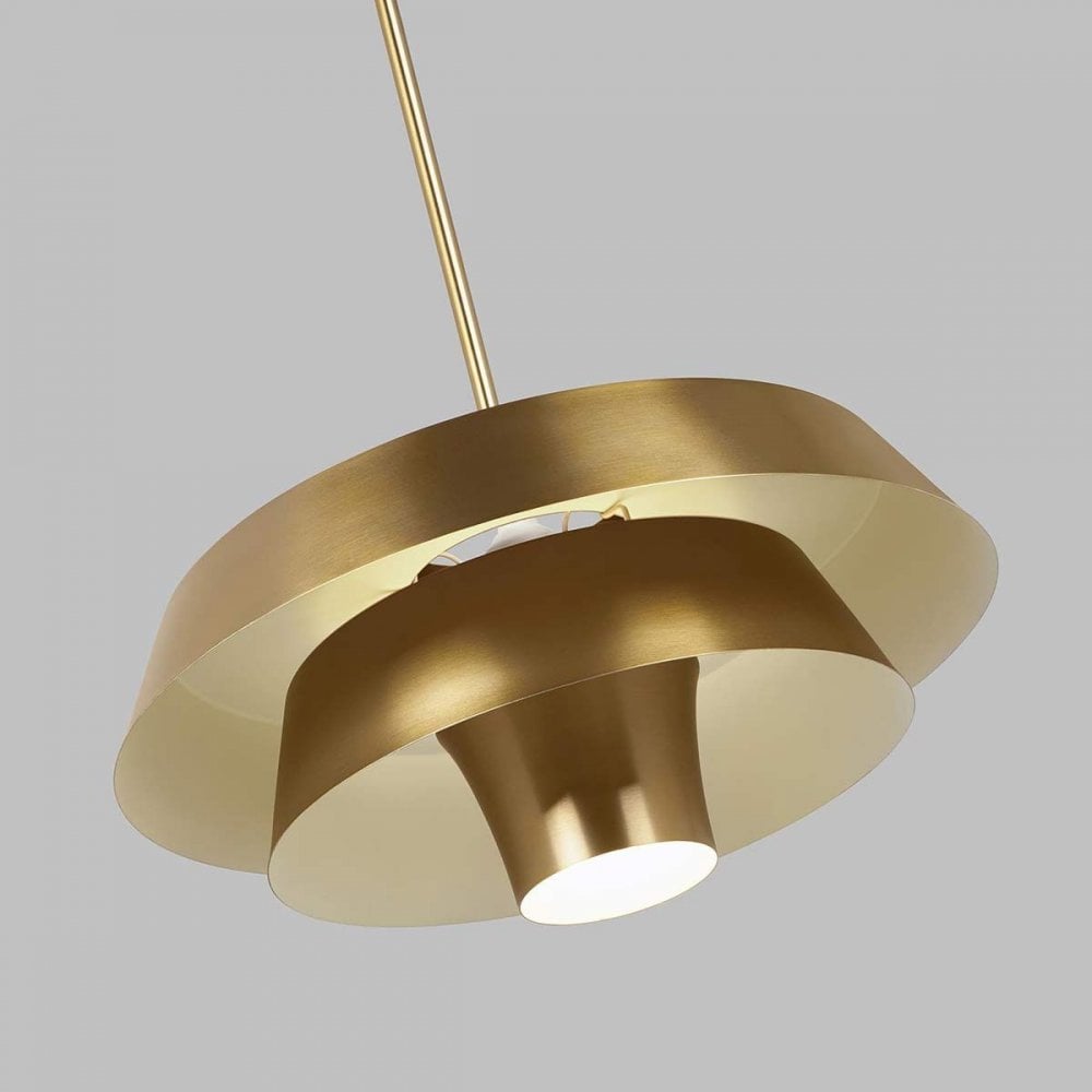 FE-BRISBIN-BB Brisbin 1 Light Pendant Burnished Brass