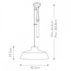 FE-CANDOR-P Candor 1 Light Pendant Matte White and Brass