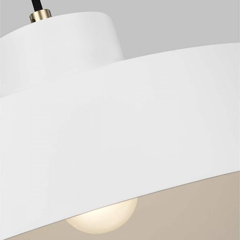 FE-CANDOR-P Candor 1 Light Pendant Matte White and Brass