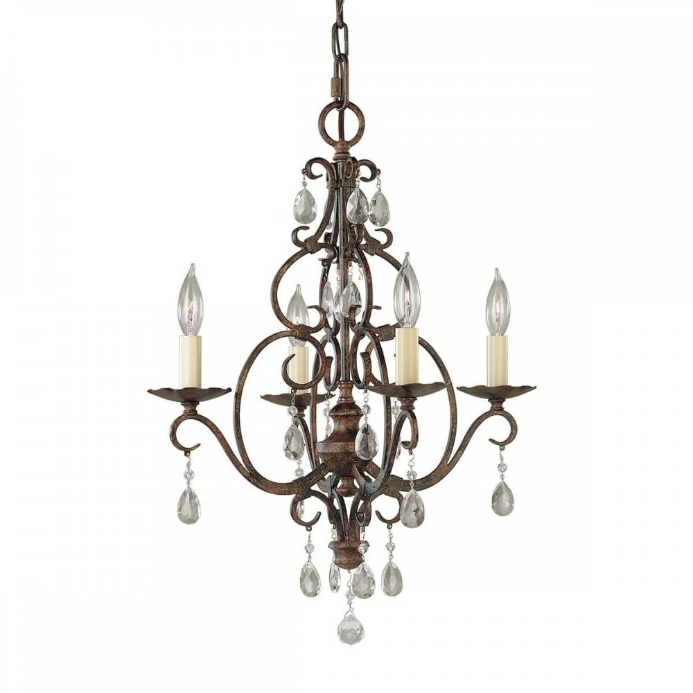 FE-CHATEAU4 Chateau 4 Light Chandelier Mocha Bronze