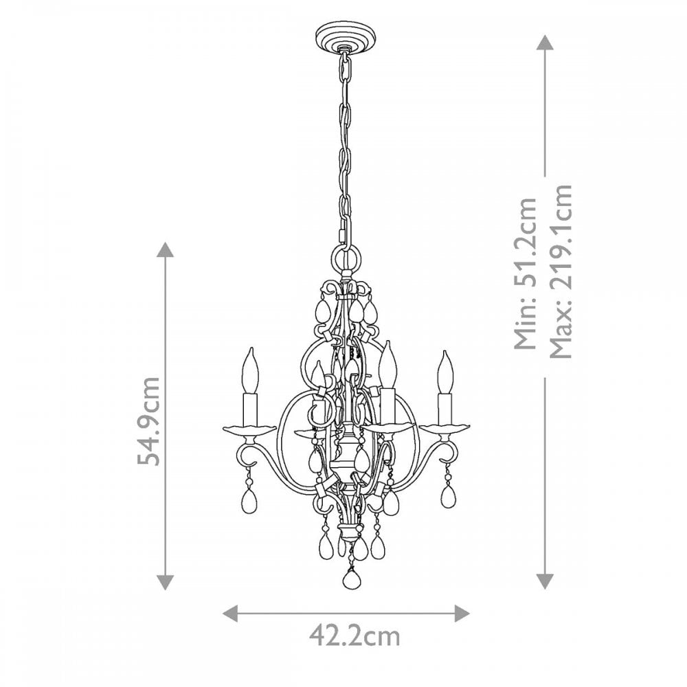 FE-CHATEAU4 Chateau 4 Light Chandelier Mocha Bronze