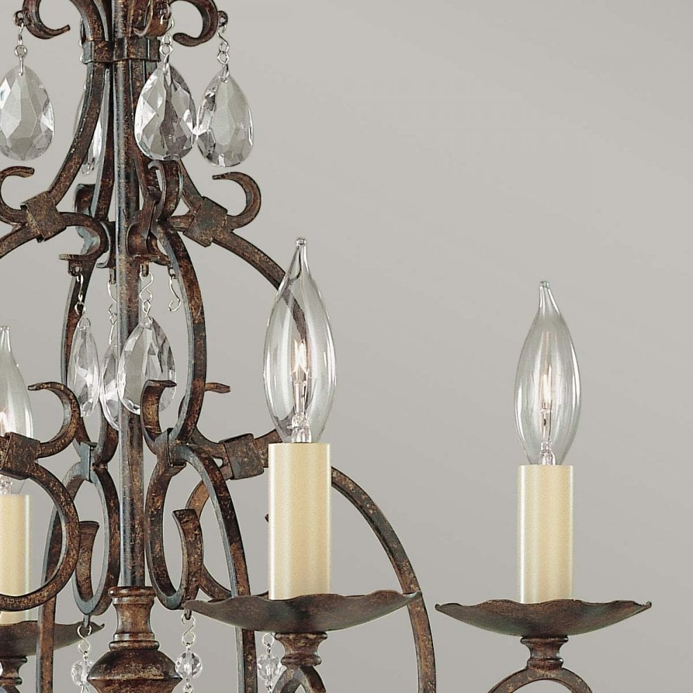 FE-CHATEAU4 Chateau 4 Light Chandelier Mocha Bronze