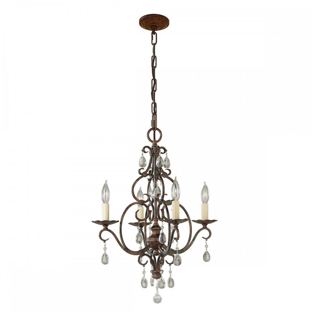 FE-CHATEAU4 Chateau 4 Light Chandelier Mocha Bronze