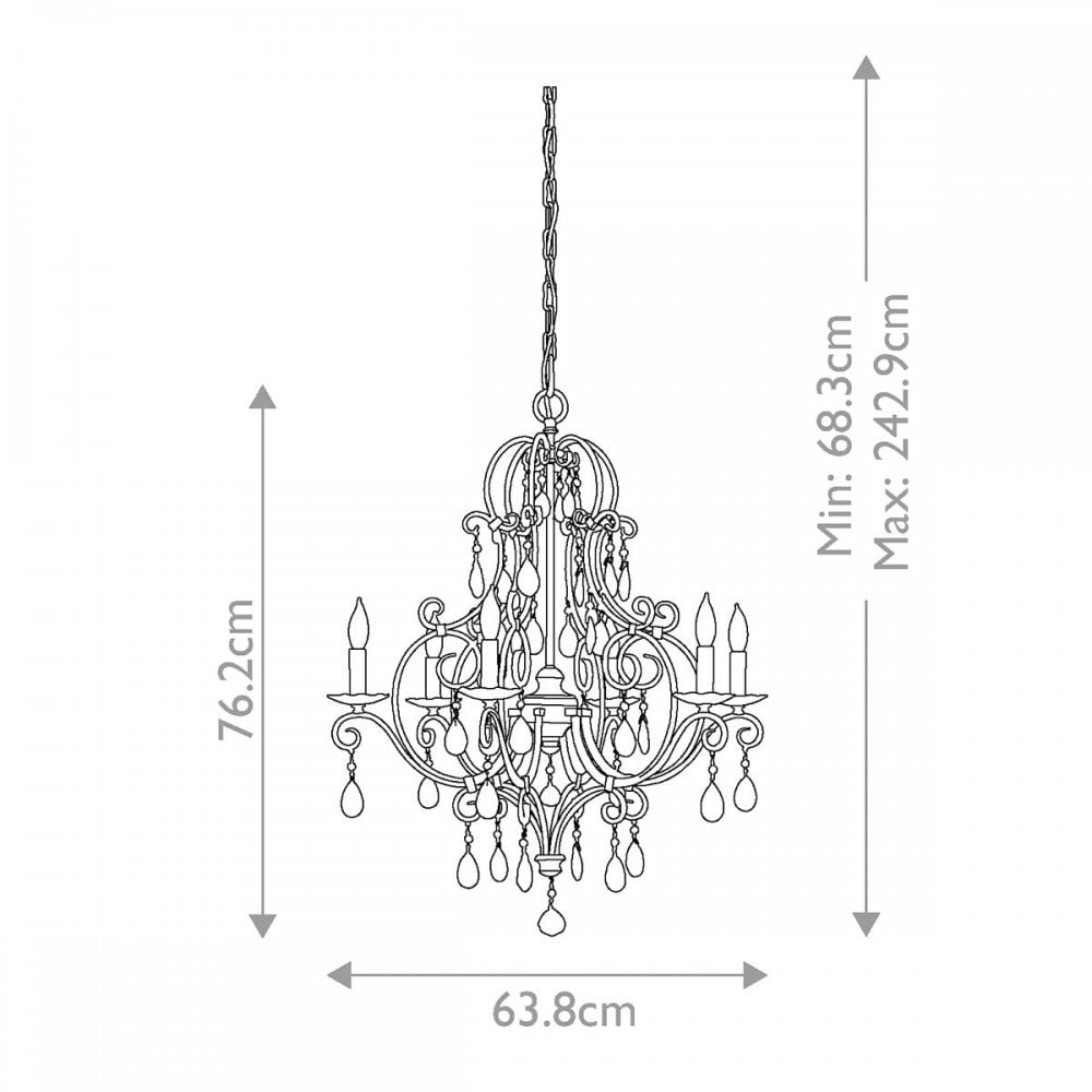 FE-CHATEAU6 Chateau 6 Light Chandelier Mocha Bronze