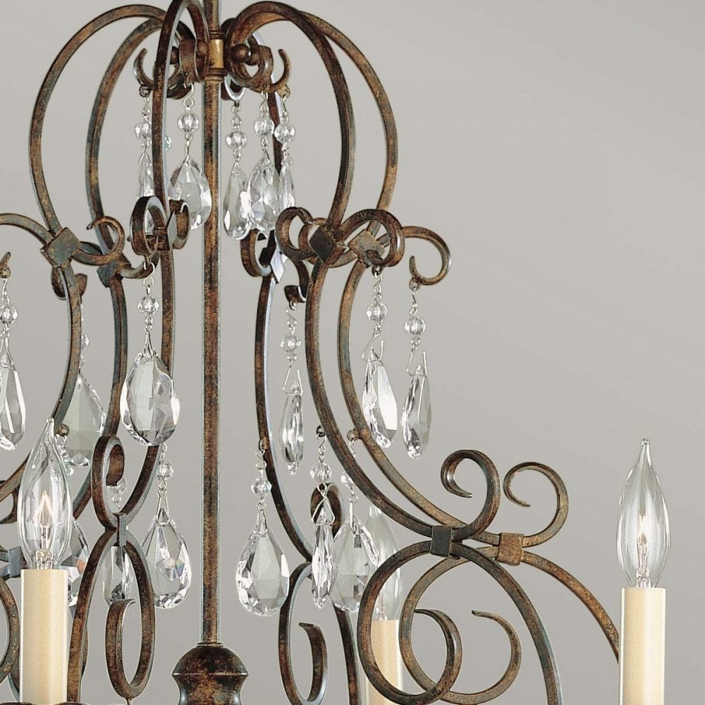 FE-CHATEAU6 Chateau 6 Light Chandelier Mocha Bronze