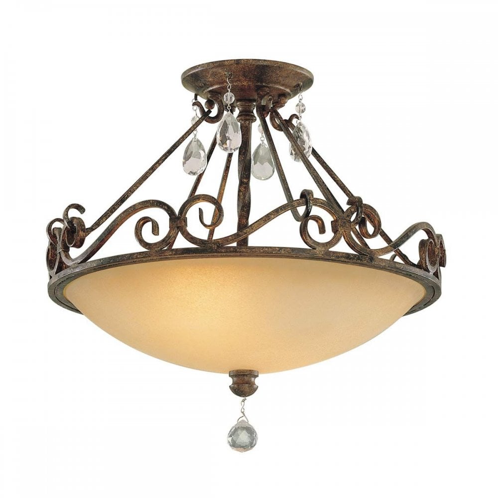 FE-CHATEAU-SF Chateau 2 Light Semi-Flush Light Mocha Bronze