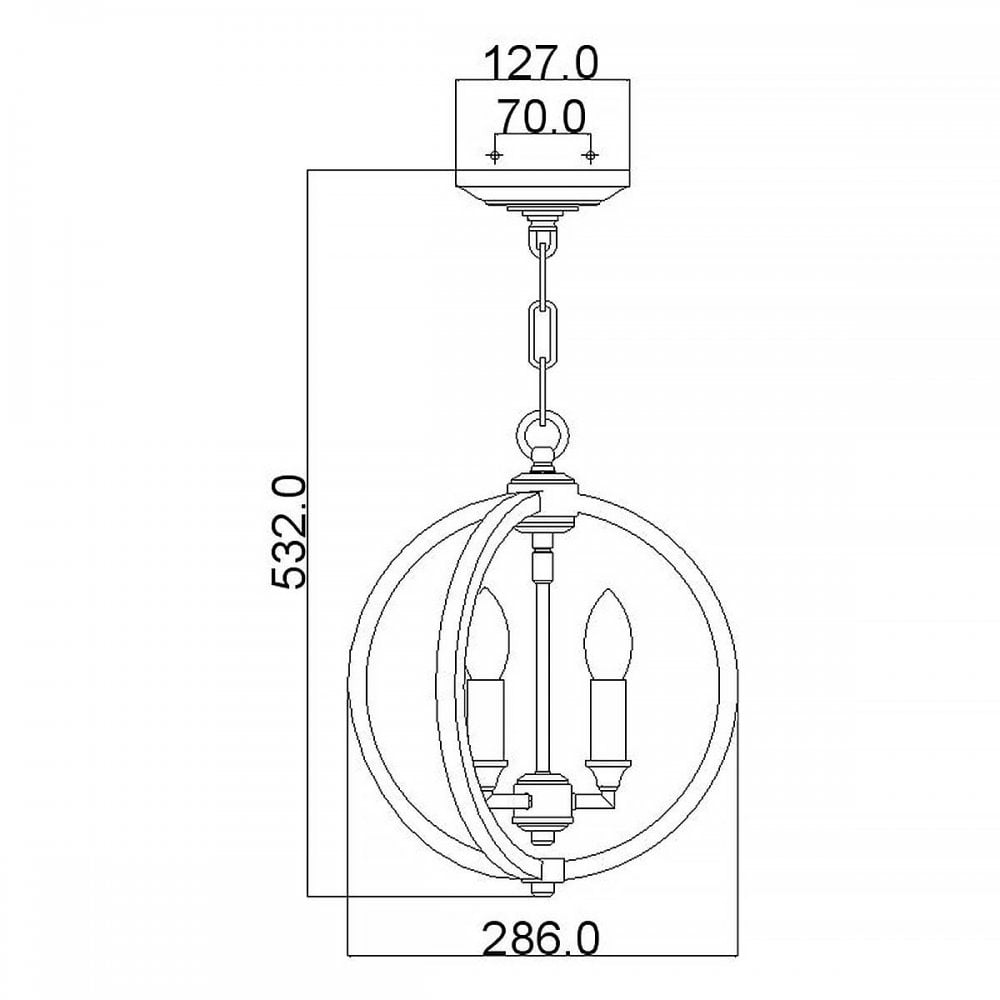 FE-CORINNE-3P-S-BB Corinne 3 Light Small Pendant Burnished Brass