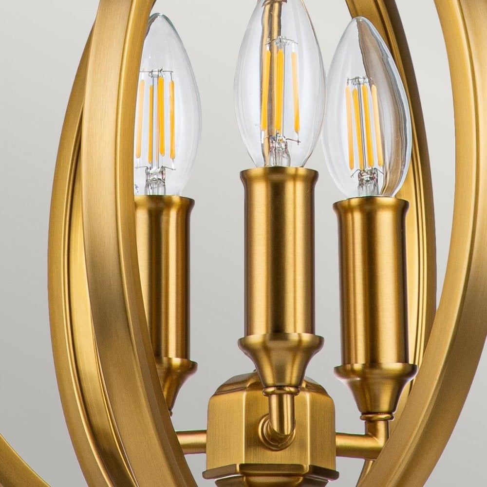 FE-CORINNE-3P-S-BB Corinne 3 Light Small Pendant Burnished Brass