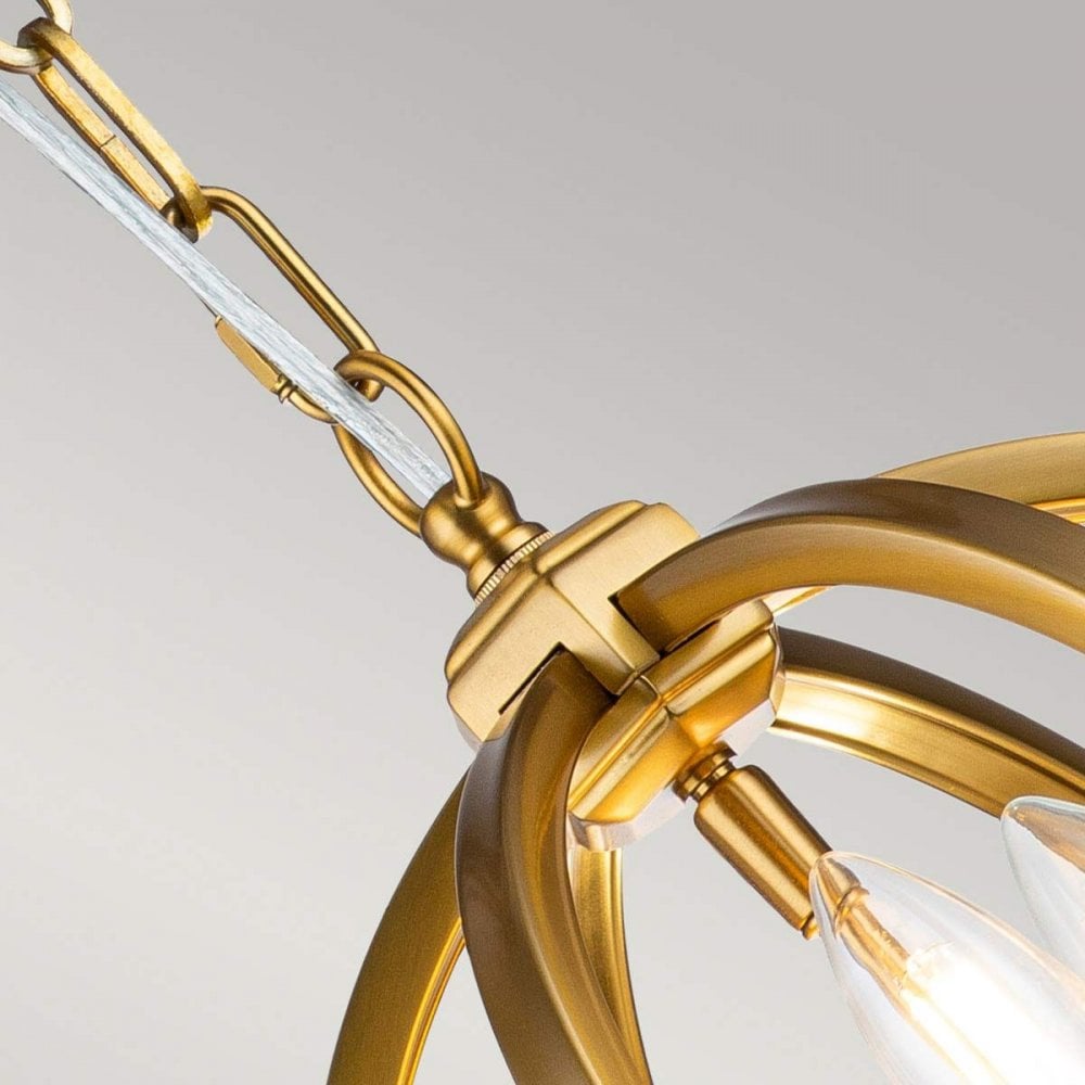 FE-CORINNE-3P-S-BB Corinne 3 Light Small Pendant Burnished Brass