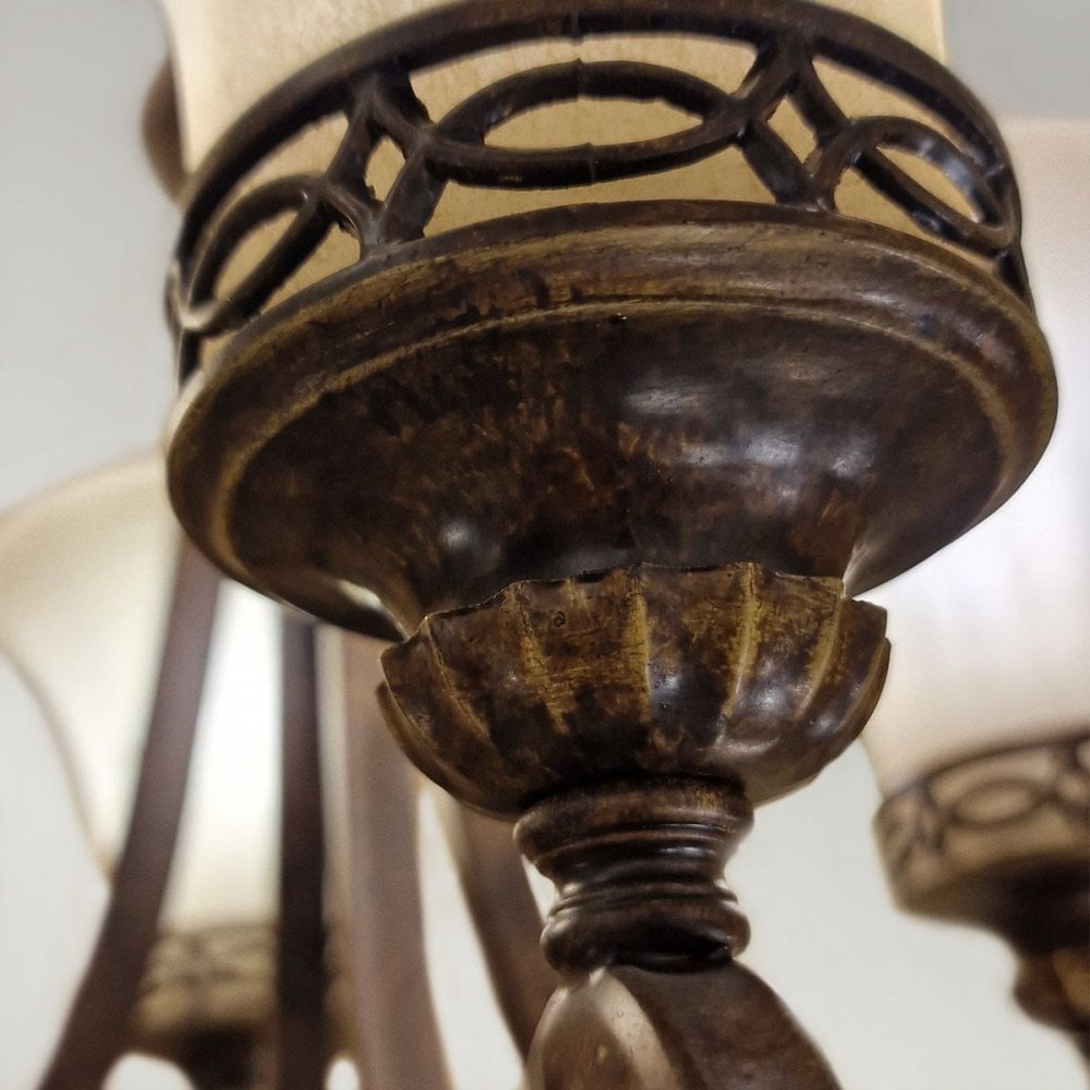 FE-DRAWING-ROOM4 Drawing Room 4 Light Chandelier Walnut