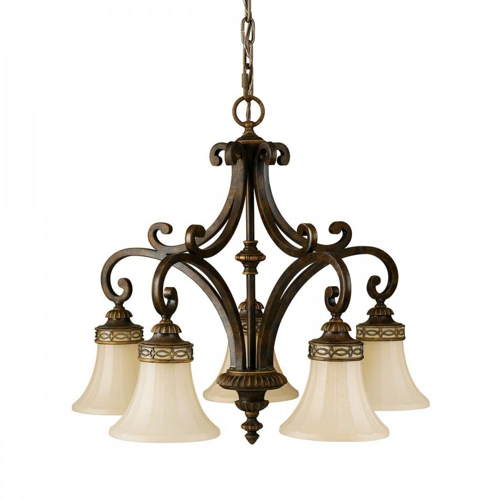 FE-DRAWING-ROOM5 Drawing Room 5 Light Chandelier Walnut