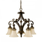 FE-DRAWING-ROOM5 Drawing Room 5 Light Chandelier Walnut