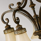 FE-DRAWING-ROOM5 Drawing Room 5 Light Chandelier Walnut