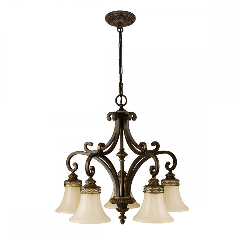FE-DRAWING-ROOM5 Drawing Room 5 Light Chandelier Walnut